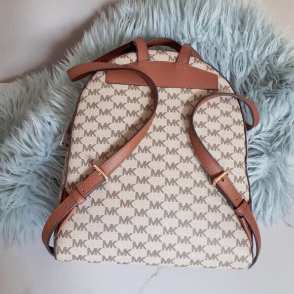 NWT MICHAEL Michael Kors brown & cream convertible backpack handbag - Picture 3 of 9